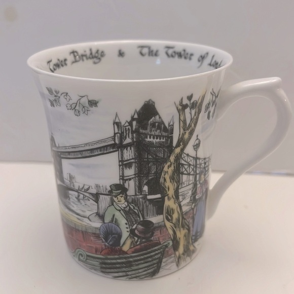 Queen’s England Bone China Rosina London Bridge Tower of London Coffee Mug - Picture 1 of 7